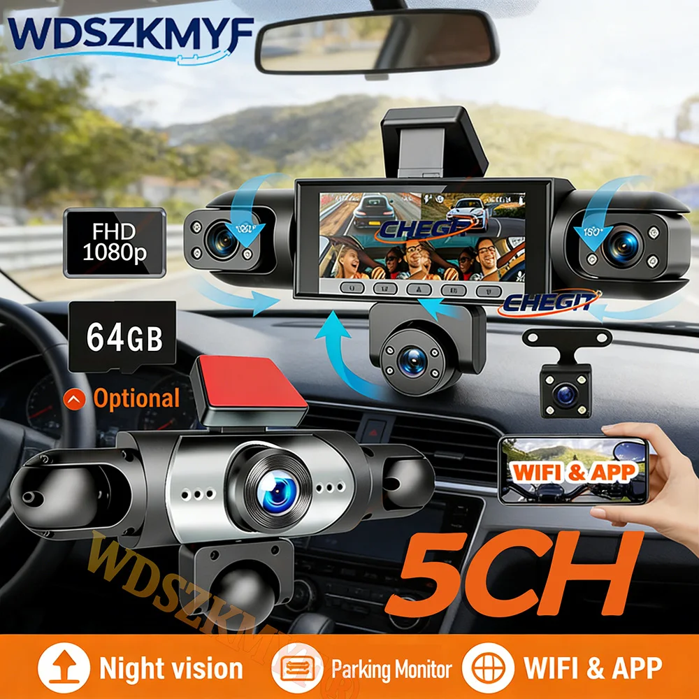 Dash Cam Mirror Backup Camera - Новая 5-камерная видеокамера для автомобиля 360°