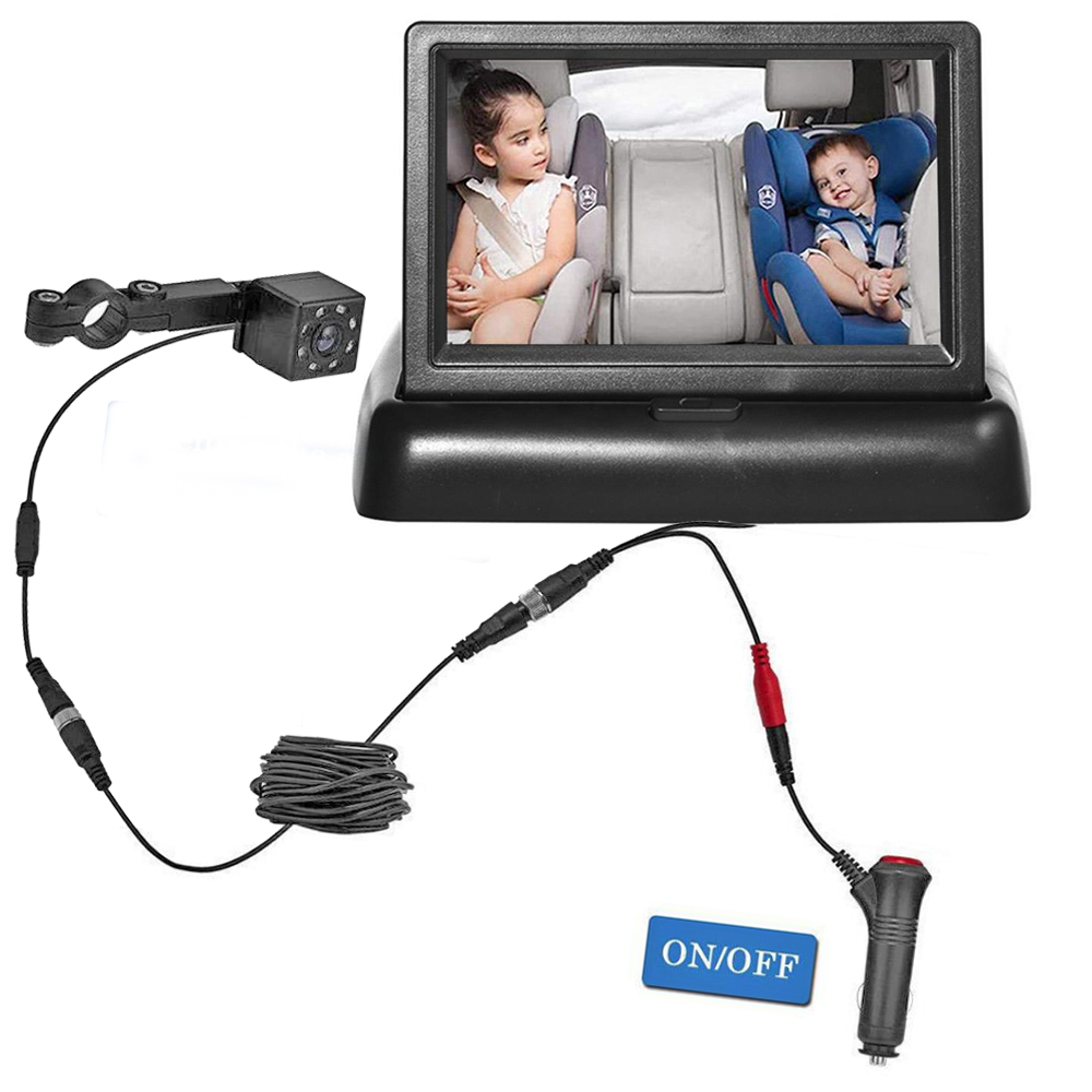 Dash Cam Mirror Backup Camera - Baby Babi 4,3-дюймовый ЖК-дисплей TFT HD