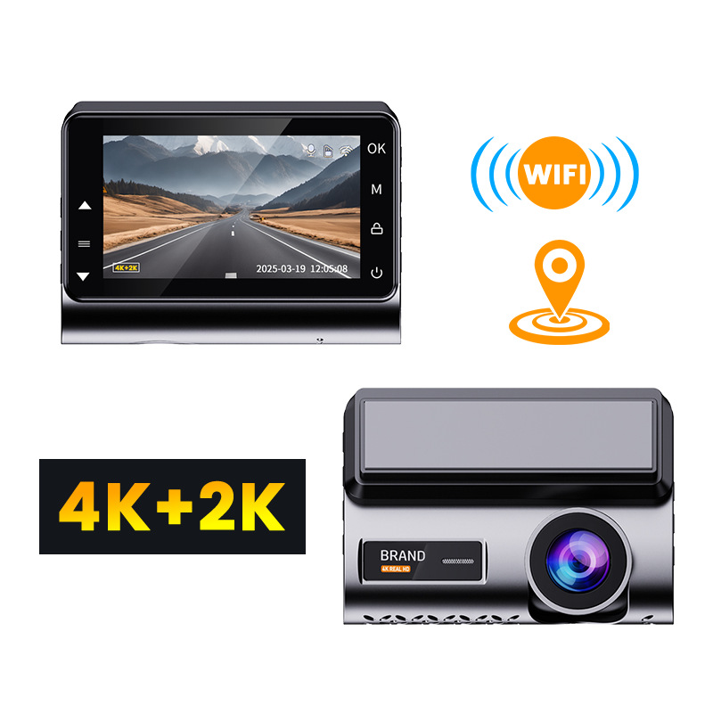 Dash Cam 2K Dual Lens - 4K Dvr WiFi Dash Cam Передний