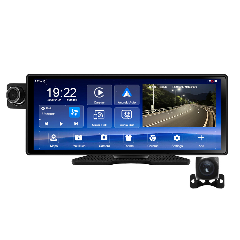 Dual Dash Cam With Gps Wifi - 10,25-дюймовый Wi-Fi Android Carplay, Google GPS-навигатор,