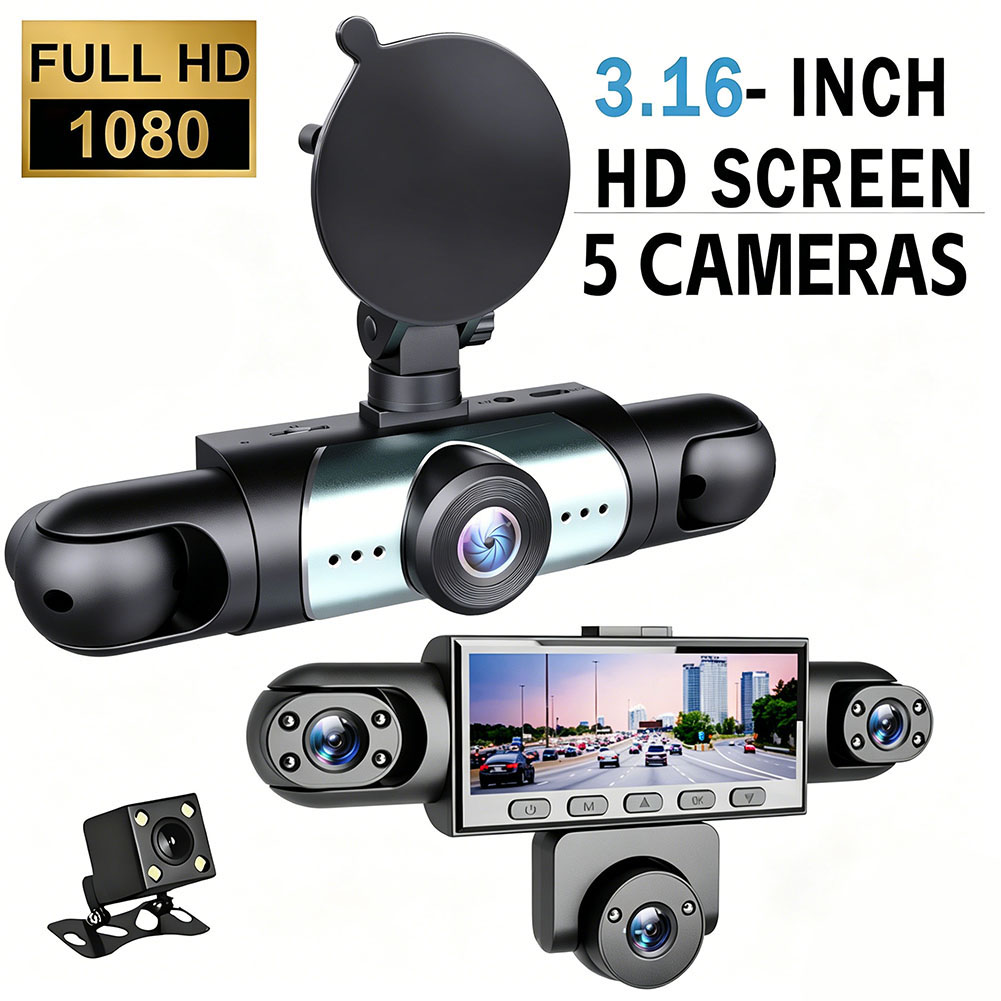 Dash Cam 360 Degree Panoramic - 5-канальный автомобильный видеорегистратор 360° с записью