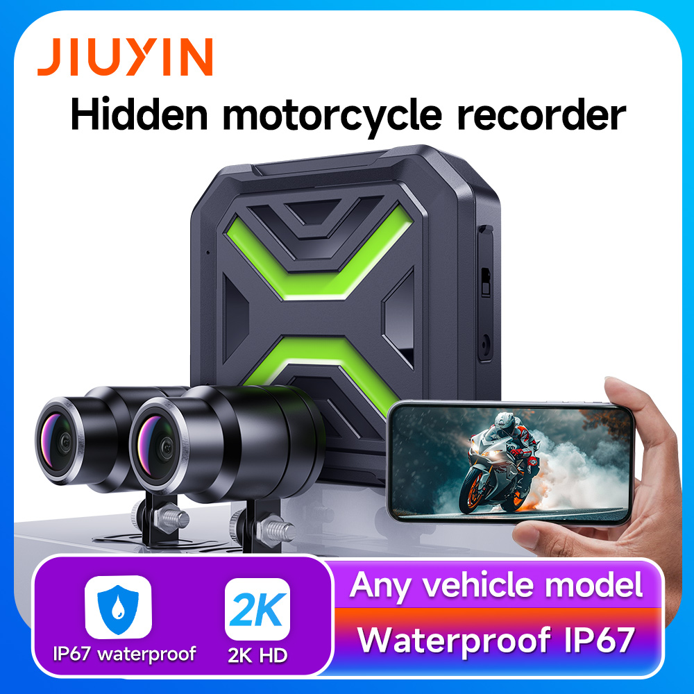 Dash Cam 2K Dual Lens - Видеорегистратор JIUYIN Dual Motorcycle DVR 2K