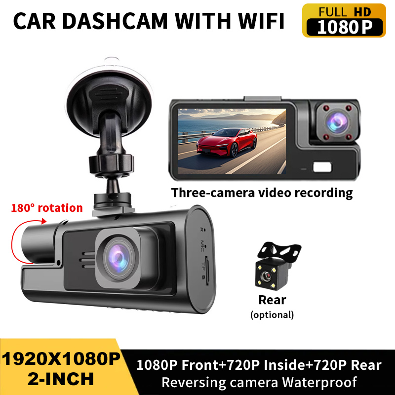 Dash Cam Night Vision Infrared - Видеорегистратор для автомобиля с 3 камерами