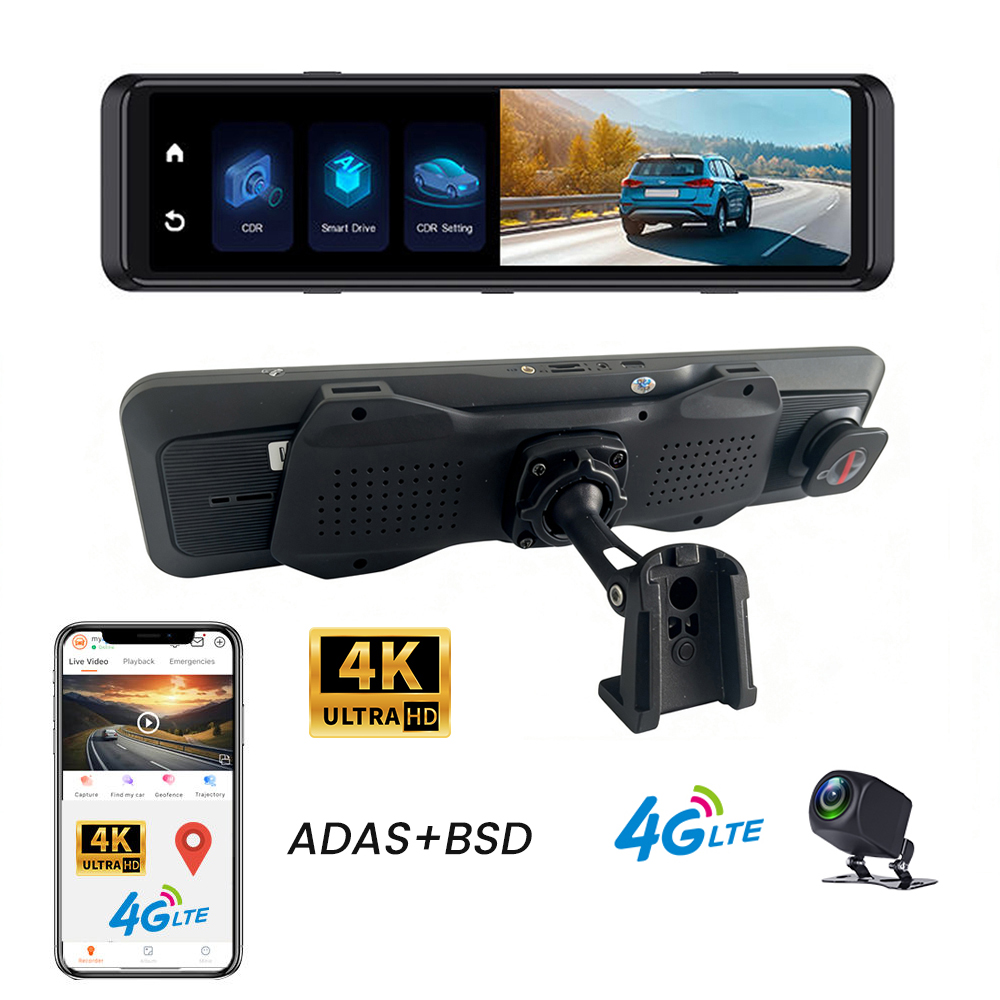 Dash Cam Mirror Backup Camera - 4K видеорегистратор с поддержкой 4G LTE,