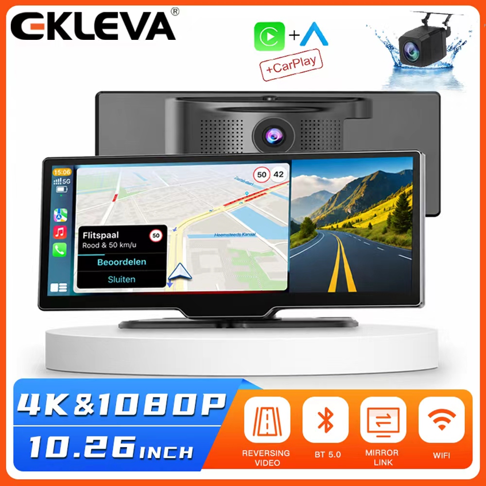 EKLEVA 10,26 дюйма, 4K, двойно – обзор и цена Dual Dash Cam With Gps Wifi