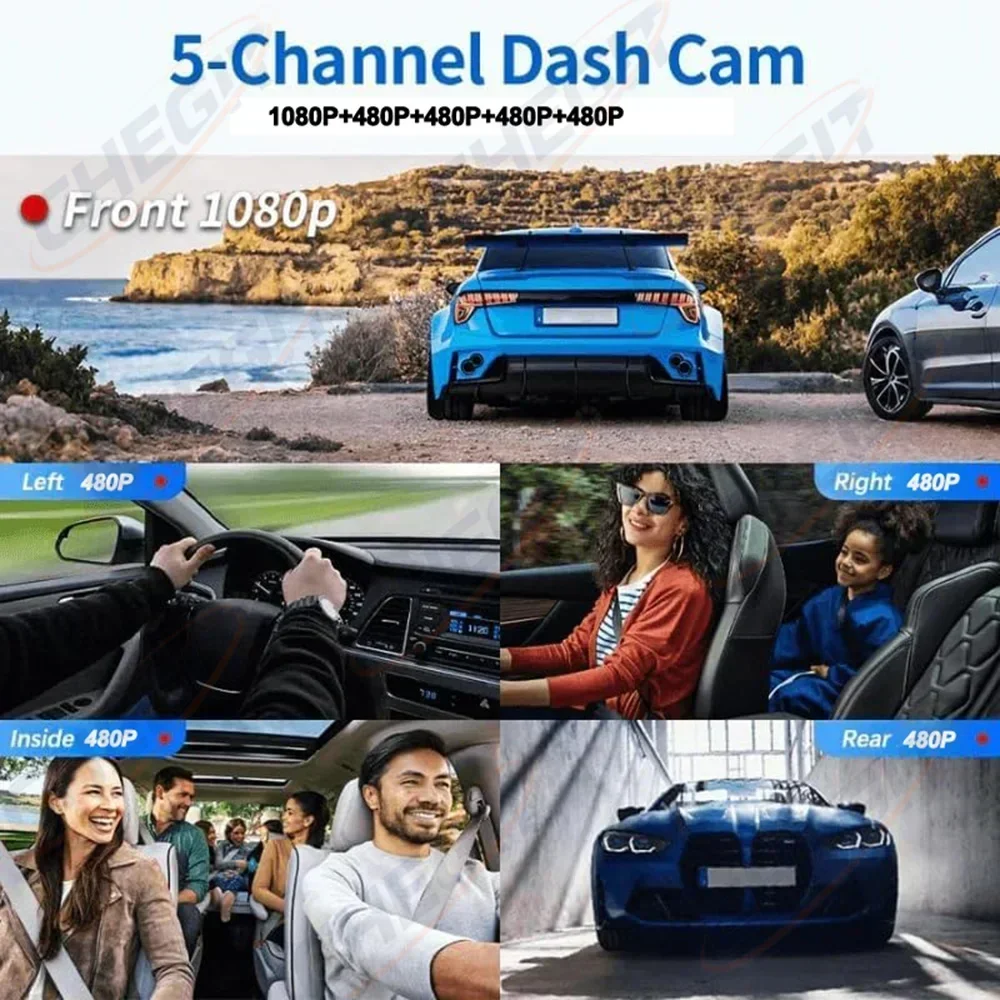 Новая 5-камерная видеокамера д – обзор и цена Dash Cam Mirror Backup Camera