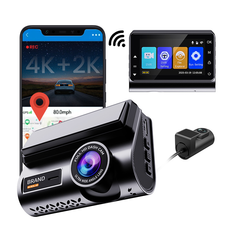 4K Dvr WiFi Dash Cam Передний  – обзор и цена Dash Cam 2K Dual Lens