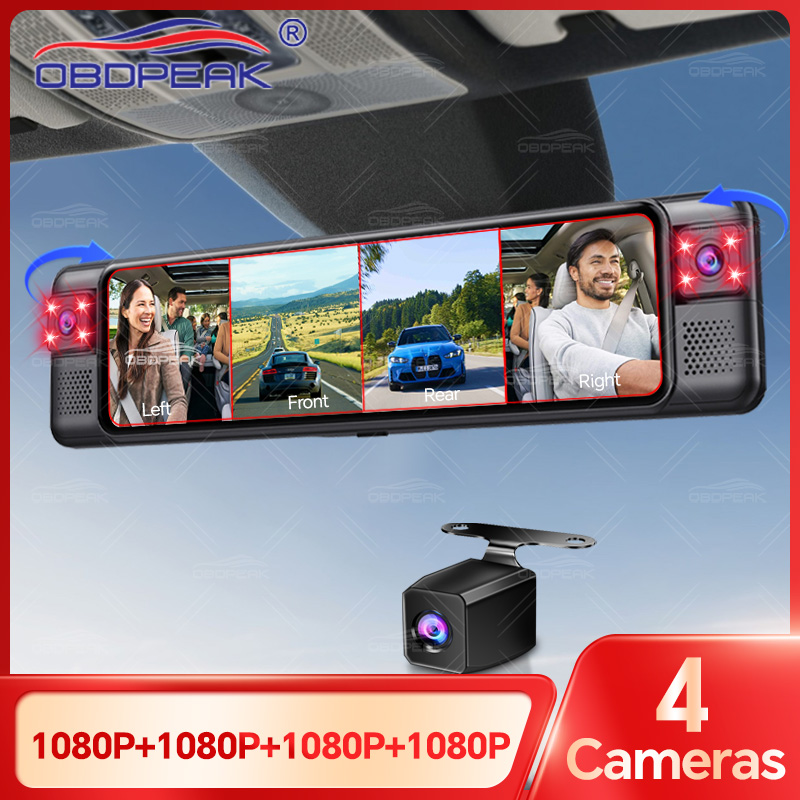 OBDPEAK D75 4-канальная 11-дюй – обзор и цена Dash Cam Night Vision Infrared