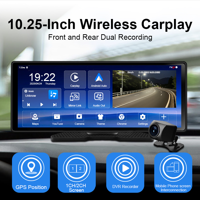 10,25-дюймовый Wi-Fi Android C – обзор и цена Dual Dash Cam With Gps Wifi