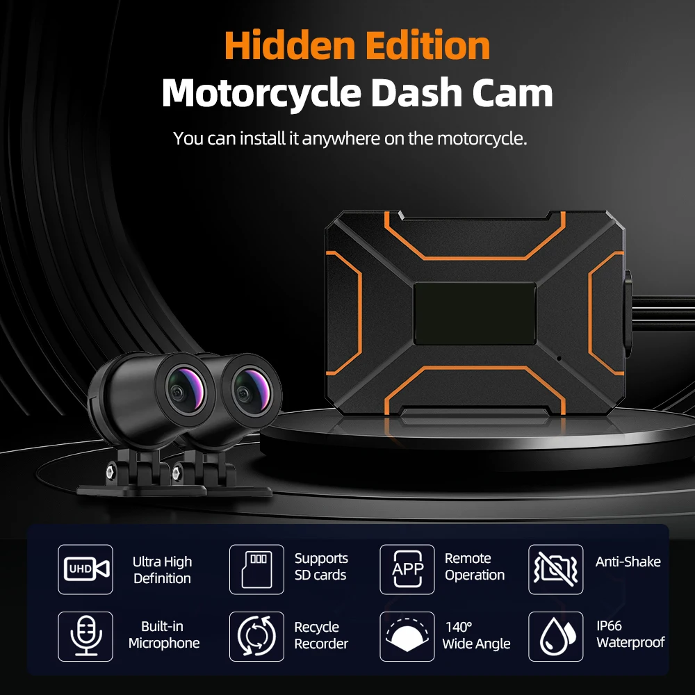 Мотоциклетный видеорегистратор – обзор и цена Dash Cam 2K Dual Lens