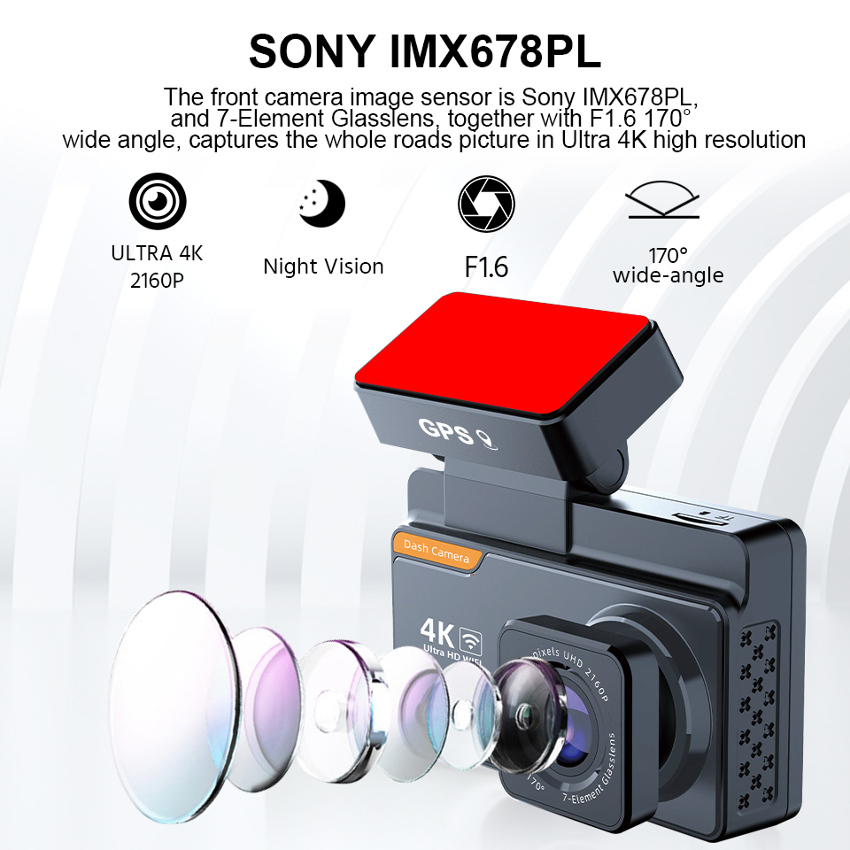E-ACE 3-дюймовый UHD 4K видеор – обзор и цена Dash Cam 4K Sony Starvis