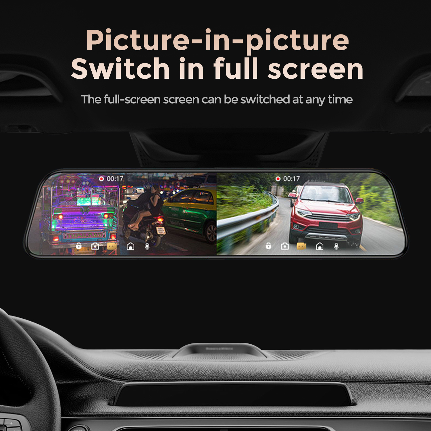 Новый 10/12-дюймовый видеореги – обзор и цена Dash Cam Rear View Mirror 12 Inch
