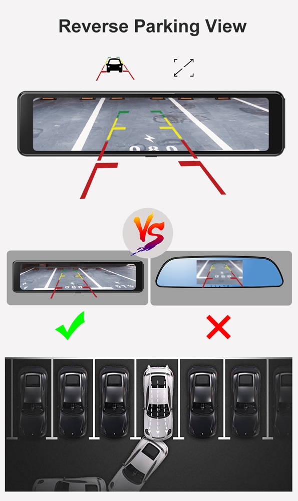 4K Wi-Fi видеорегистратор-зерк – обзор и цена Dash Cam Mirror Backup Camera