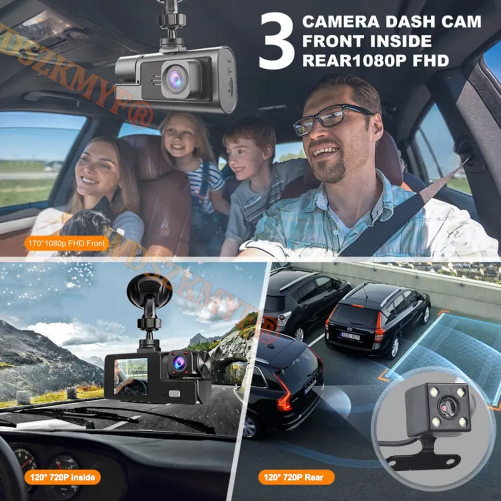 Новый 3-канальный видеорегистр – обзор и цена Dash Cam 3 Channel 1080P
