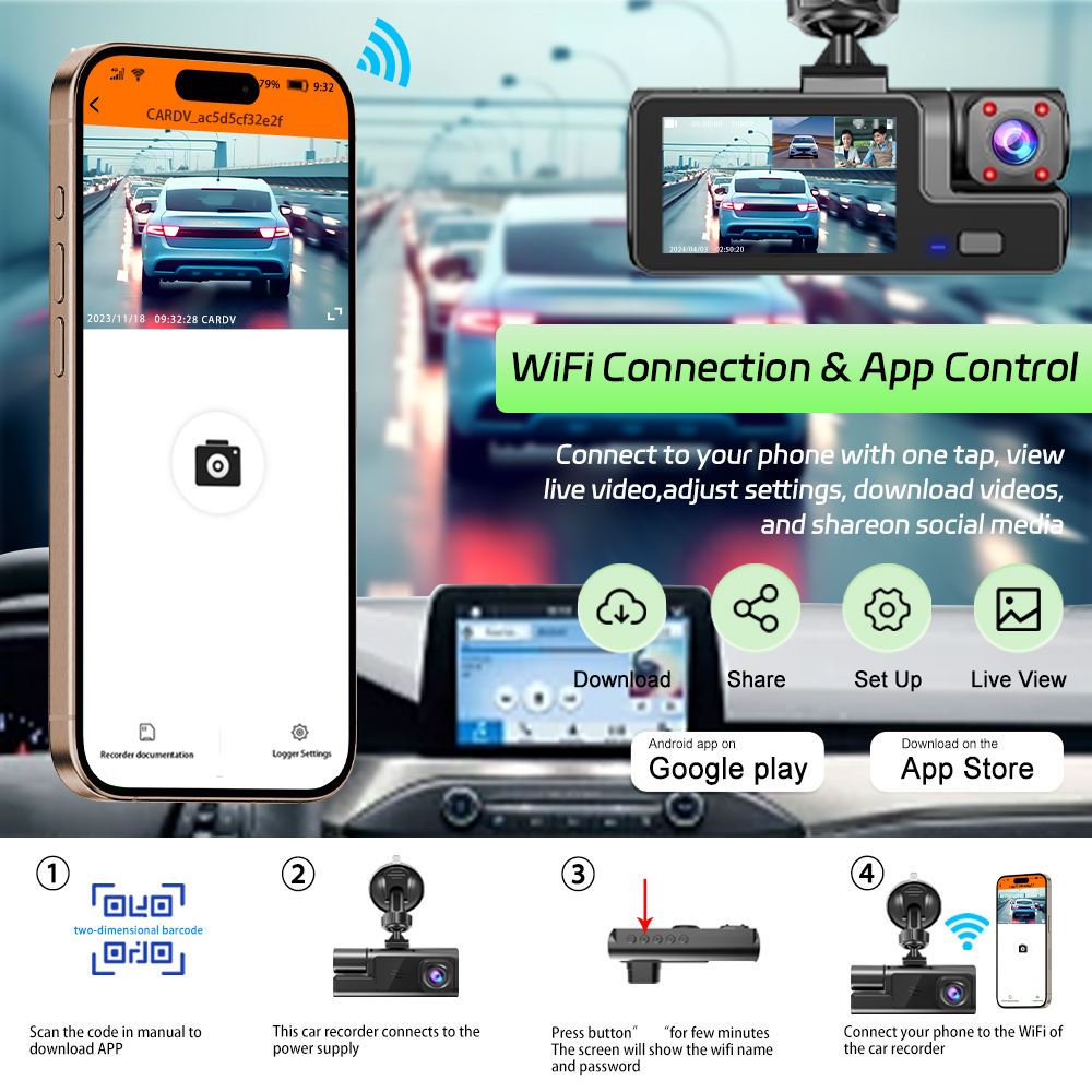 Новый 3-канальный видеорегистр – обзор и цена Dash Cam 3 Channel 1080P