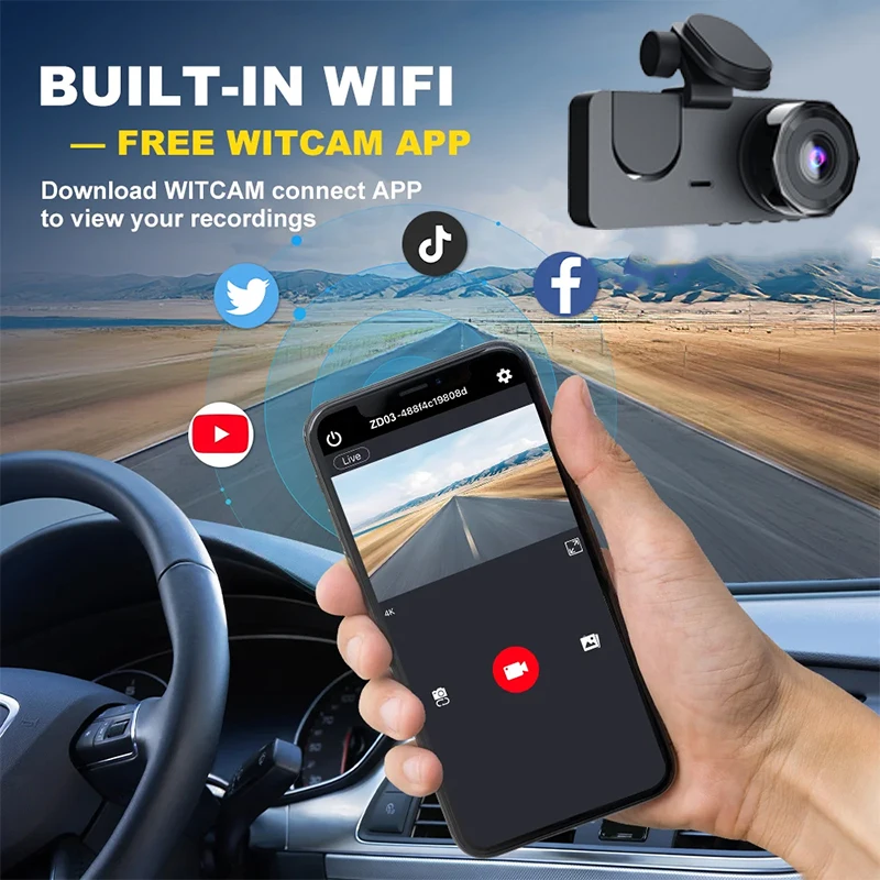 НОВАЯ 1080P HD WIFI 2/3 камера – обзор и цена Dash Cam Mirror Backup Camera