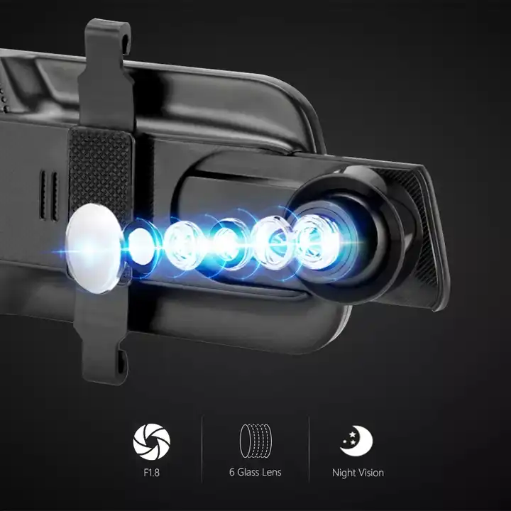 10-дюймовый зеркальный видеоре – обзор и цена Dash Cam Mirror Backup Camera