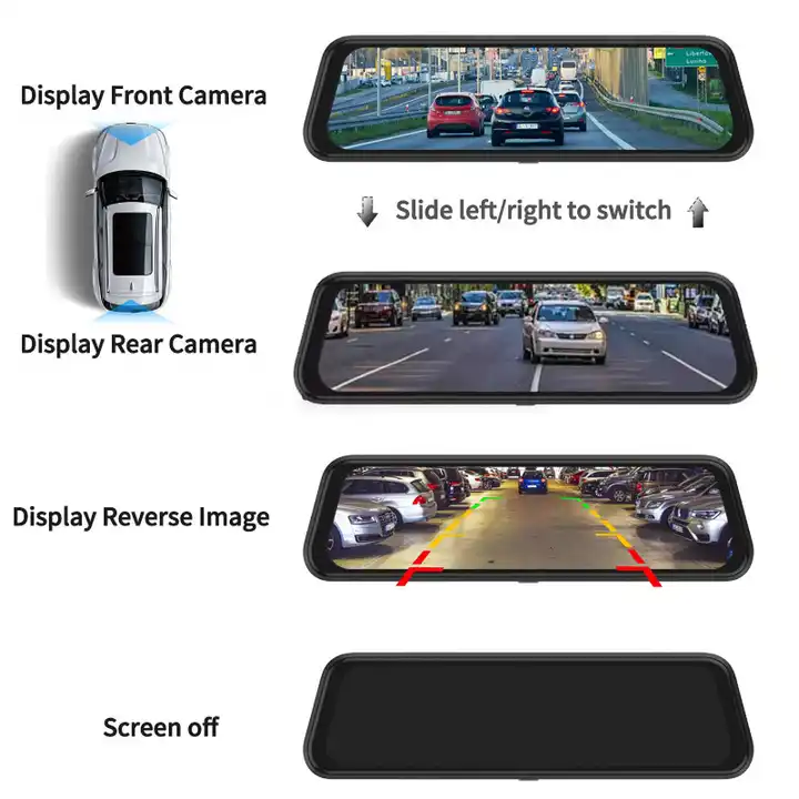 10-дюймовый зеркальный видеоре – обзор и цена Dash Cam Mirror Backup Camera
