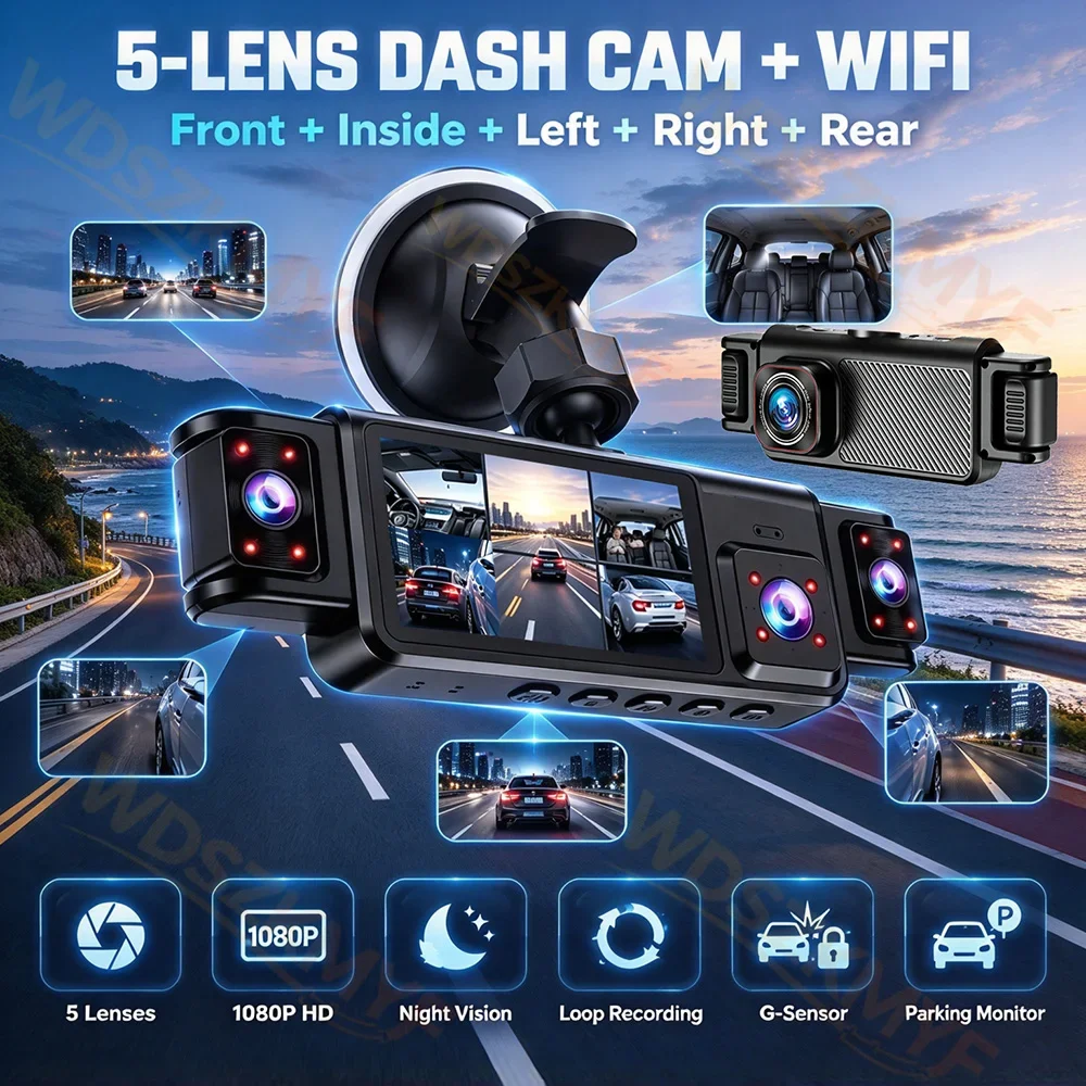 Новый 360 °   Автомобильный ви – обзор и цена Dash Cam Mirror Backup Camera
