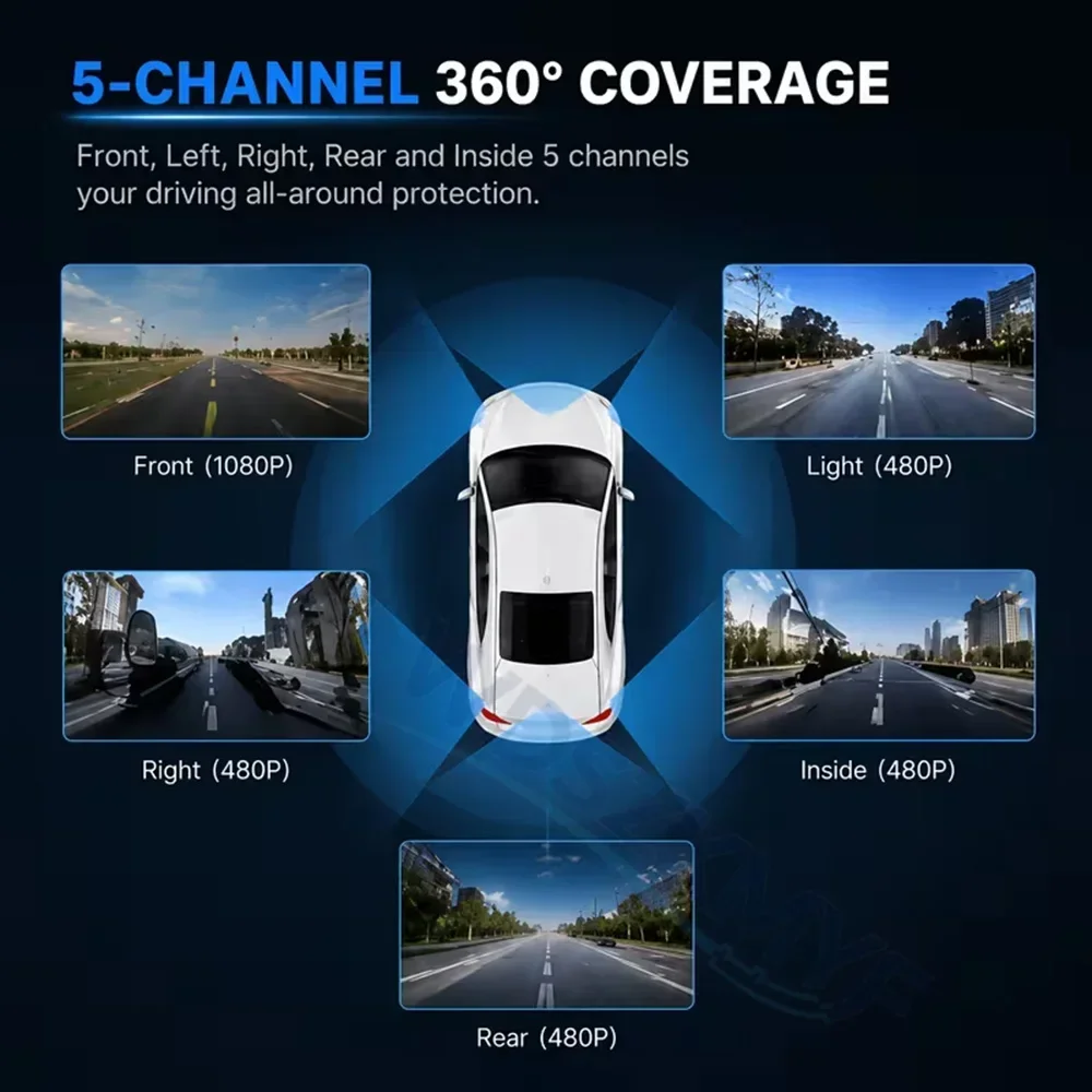 Новый 360 °   Автомобильный ви – обзор и цена Dash Cam Mirror Backup Camera