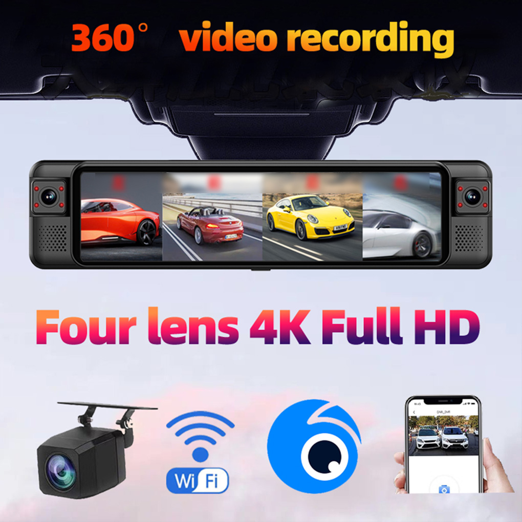 12-дюймовый сенсорный автомоби – обзор и цена Dash Cam Rear View Mirror 12 Inch