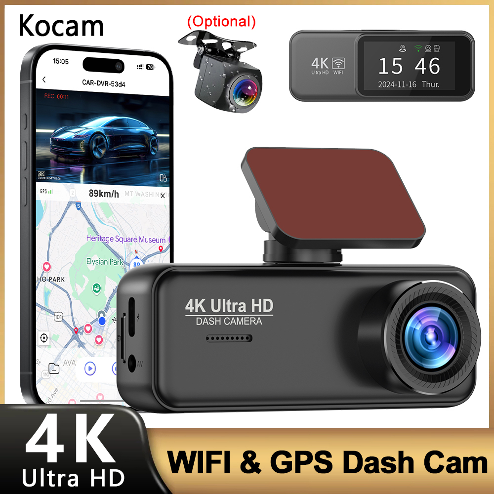 Видеорегистратор Kocam 4K, пер – обзор и цена Dual Dash Cam With Gps Wifi