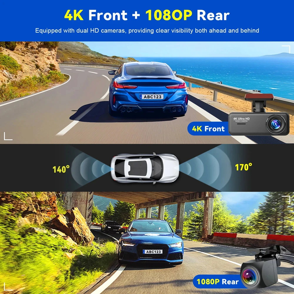 Видеорегистратор Kocam 4K, пер – обзор и цена Dual Dash Cam With Gps Wifi