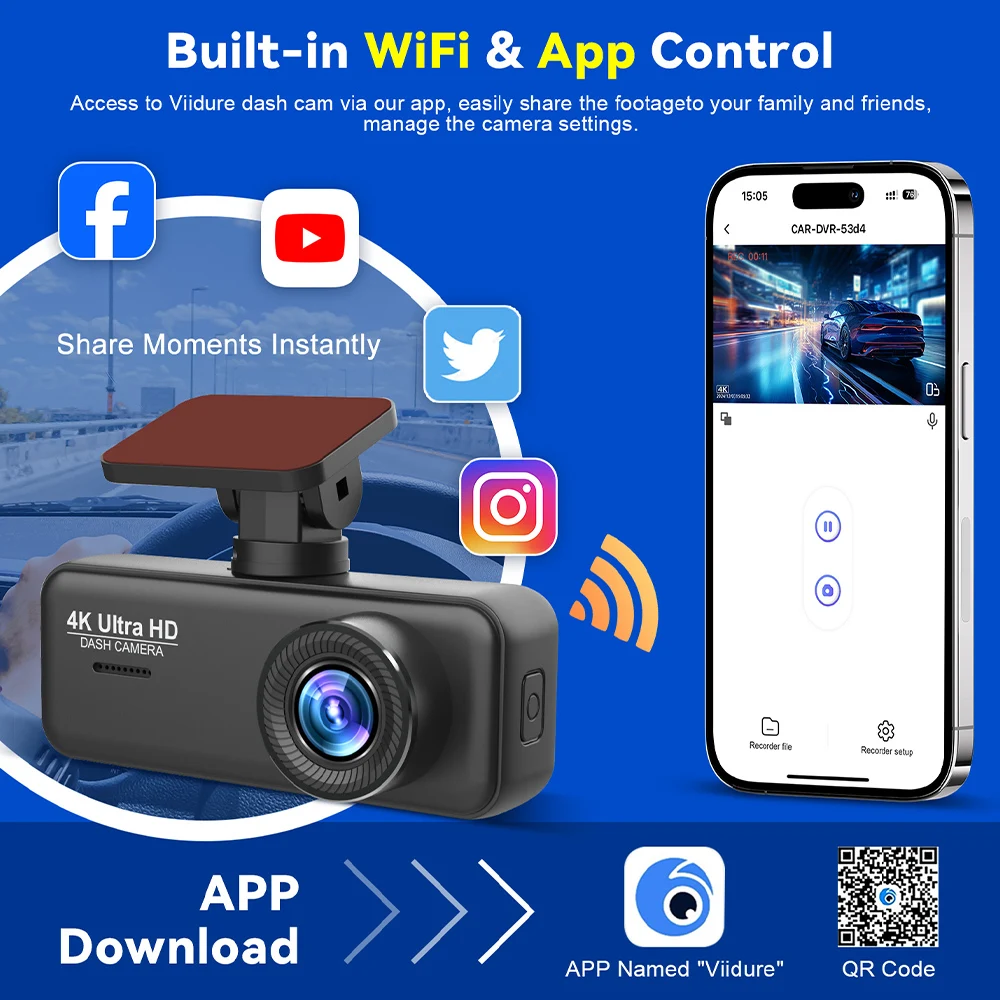 Видеорегистратор Kocam 4K, пер – обзор и цена Dual Dash Cam With Gps Wifi