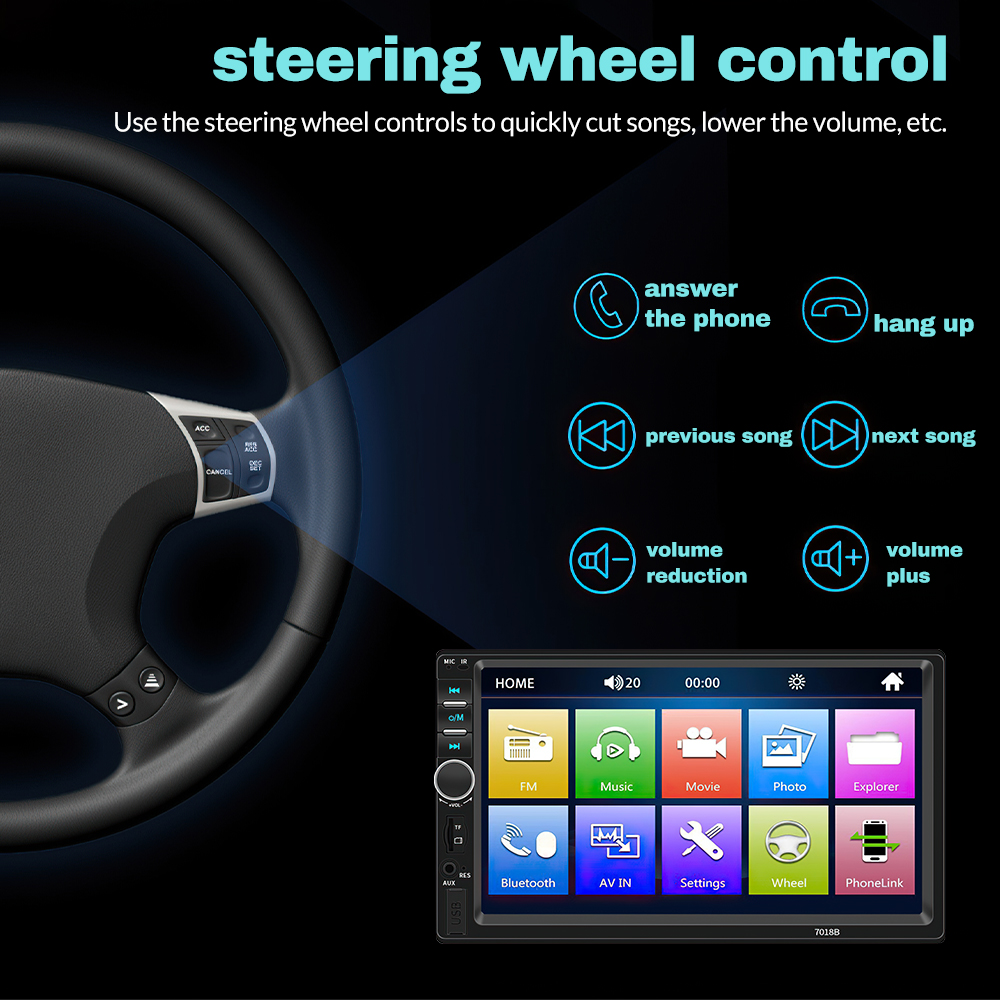 7-дюймовая 2-DIN автомагнитола – обзор и цена Dash Cam Mirror Backup Camera