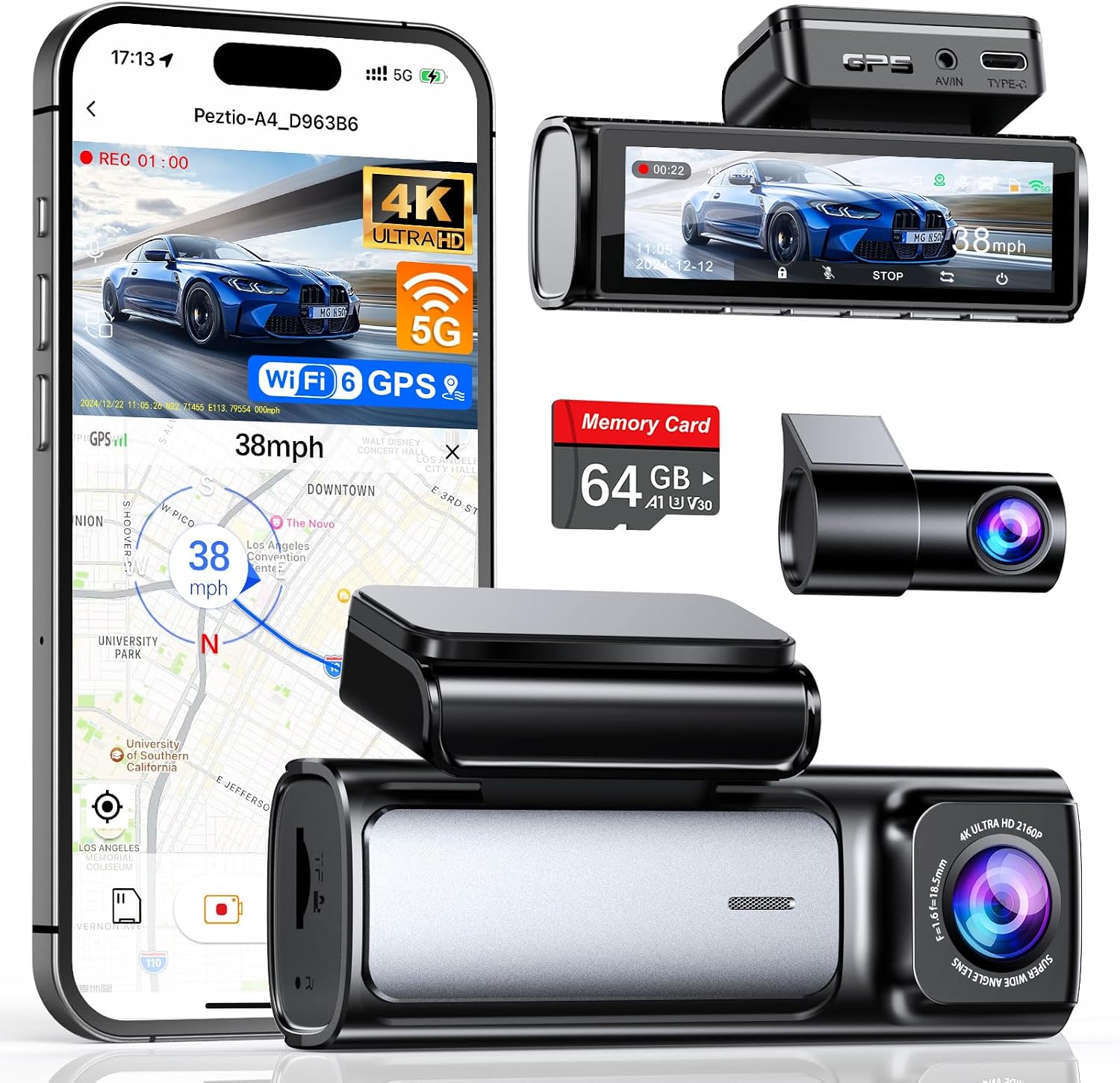 Передняя и задняя камеры 4K 25 – обзор и цена Dash Cam Front And Rear 4K