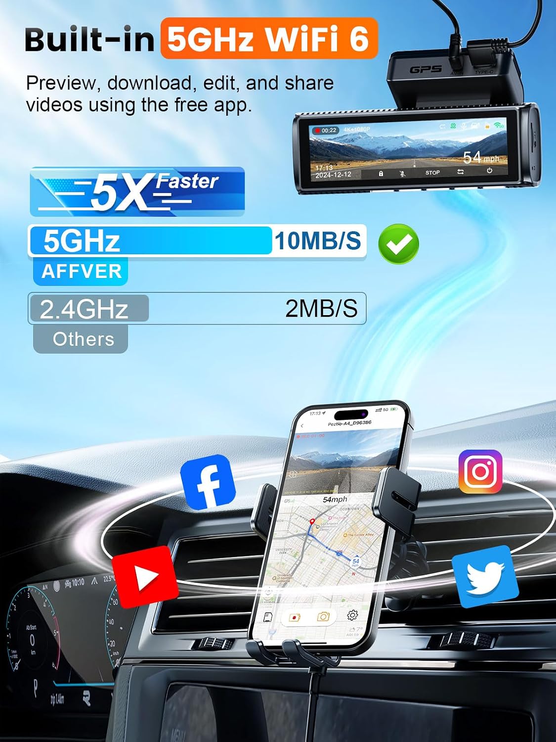 Передняя и задняя камеры 4K 25 – обзор и цена Dash Cam Front And Rear 4K
