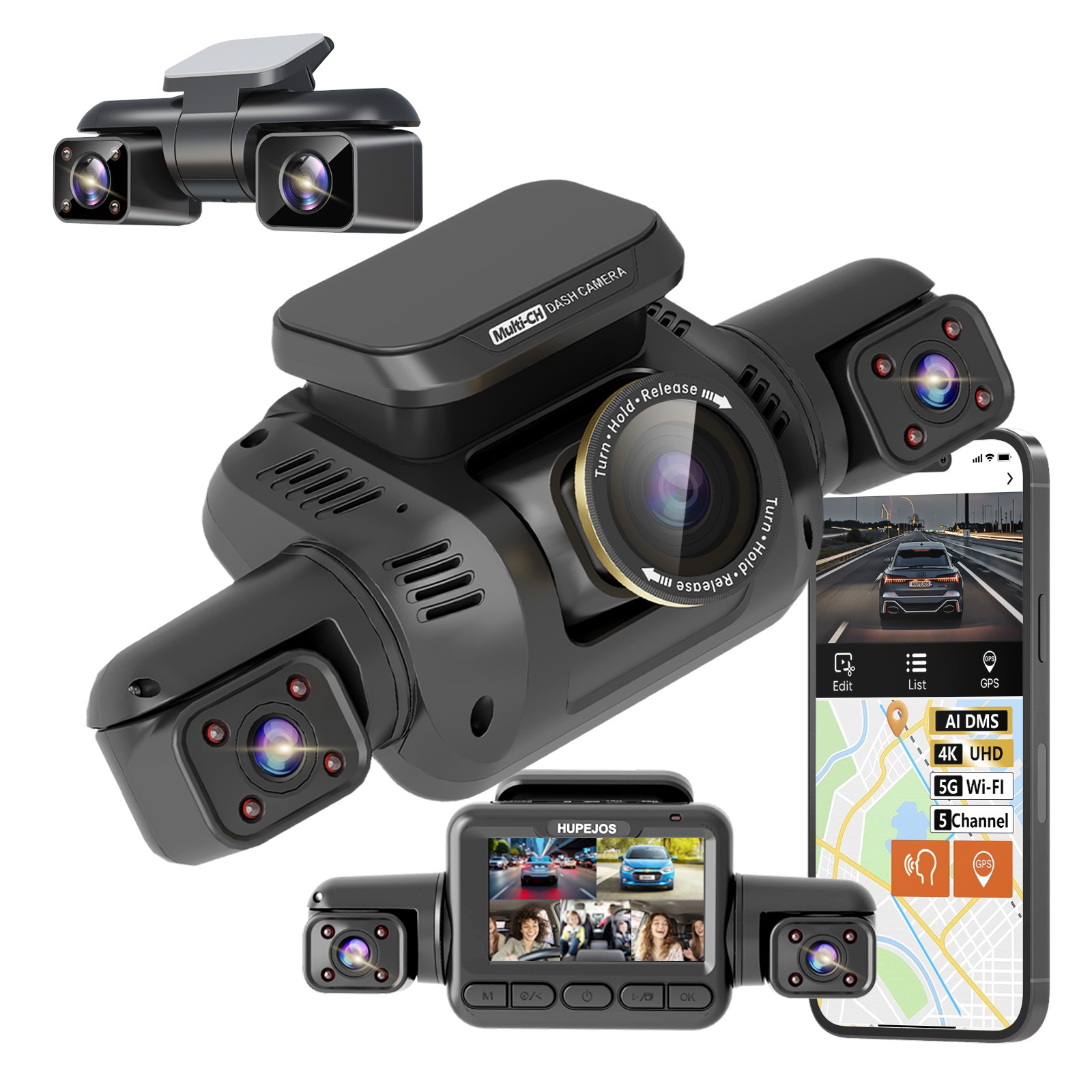 5-канальный видеорегистратор д – обзор и цена Dash Cam Front And Rear 4K