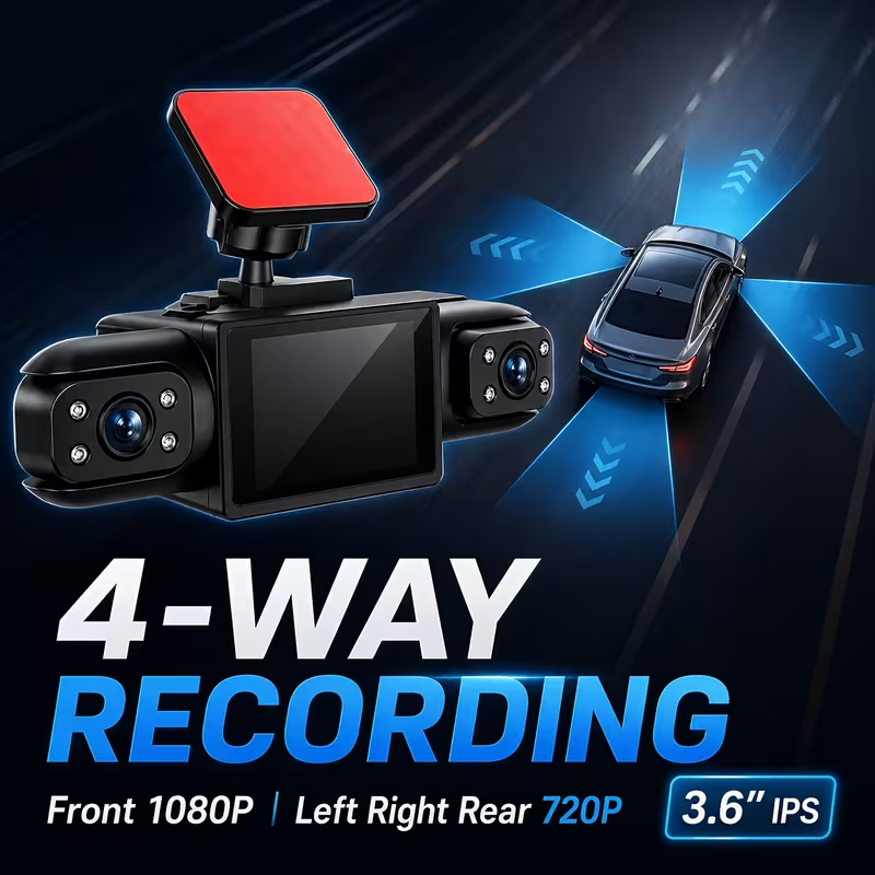 Видеорегистратор 1080P FHD с 3 – обзор и цена Dash Cam 3 Channel 1080P
