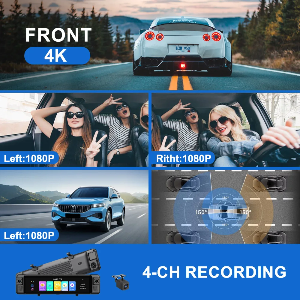 AOEDI ADAS 4-канальный видеоре – обзор и цена Dash Cam 360 Degree Panoramic
