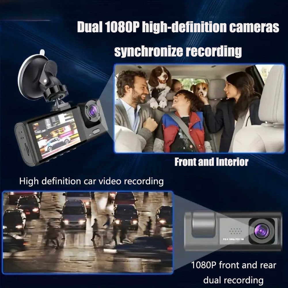 Автомобильный видеорегистратор – обзор и цена Dash Cam 3 Channel 1080P