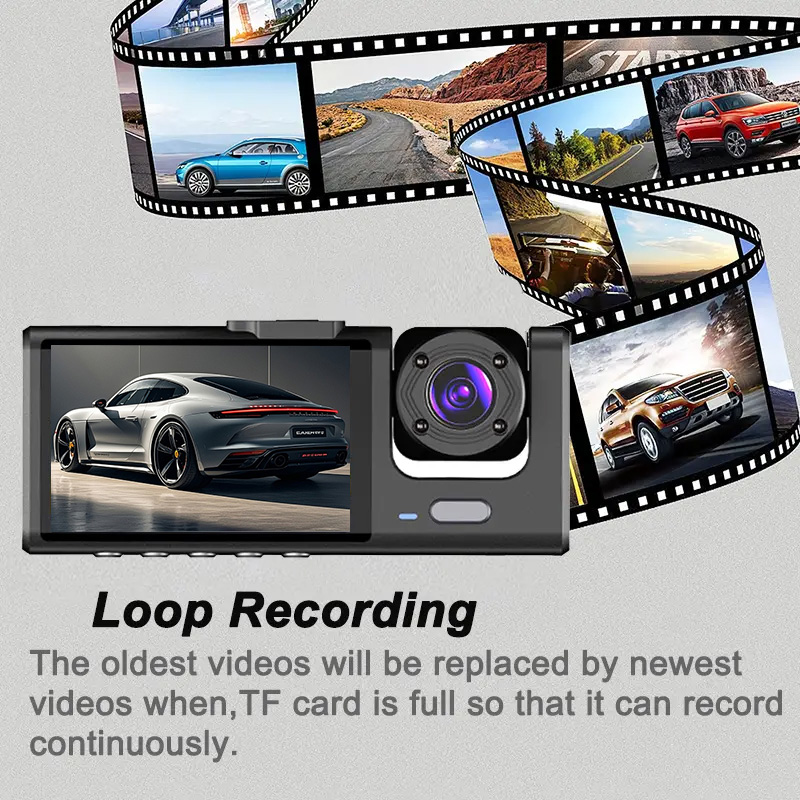Автомобильный видеорегистратор – обзор и цена Dash Cam 3 Channel 1080P