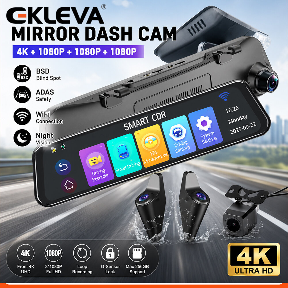 Видеорегистратор EKLEVA 12 дюй – обзор и цена Dash Cam Rear View Mirror 12 Inch