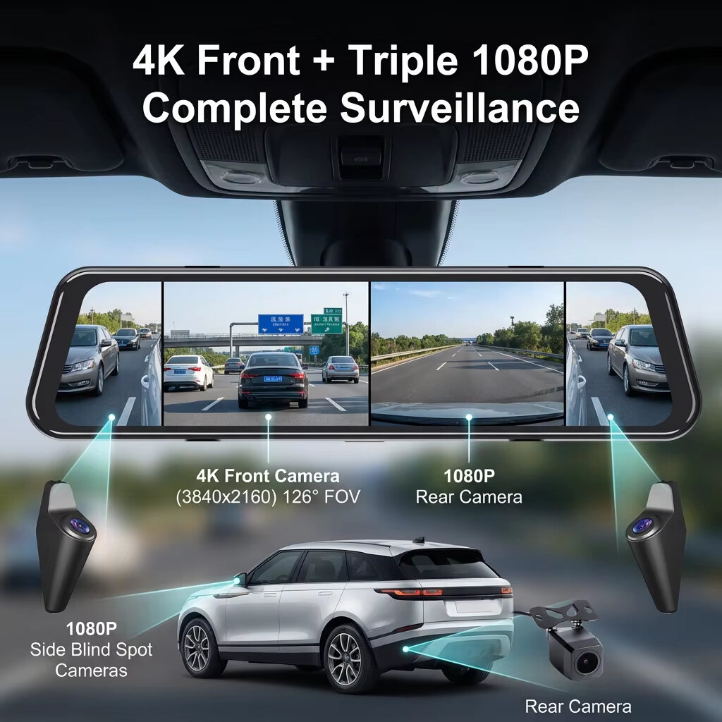 Видеорегистратор EKLEVA 12 дюй – обзор и цена Dash Cam Rear View Mirror 12 Inch