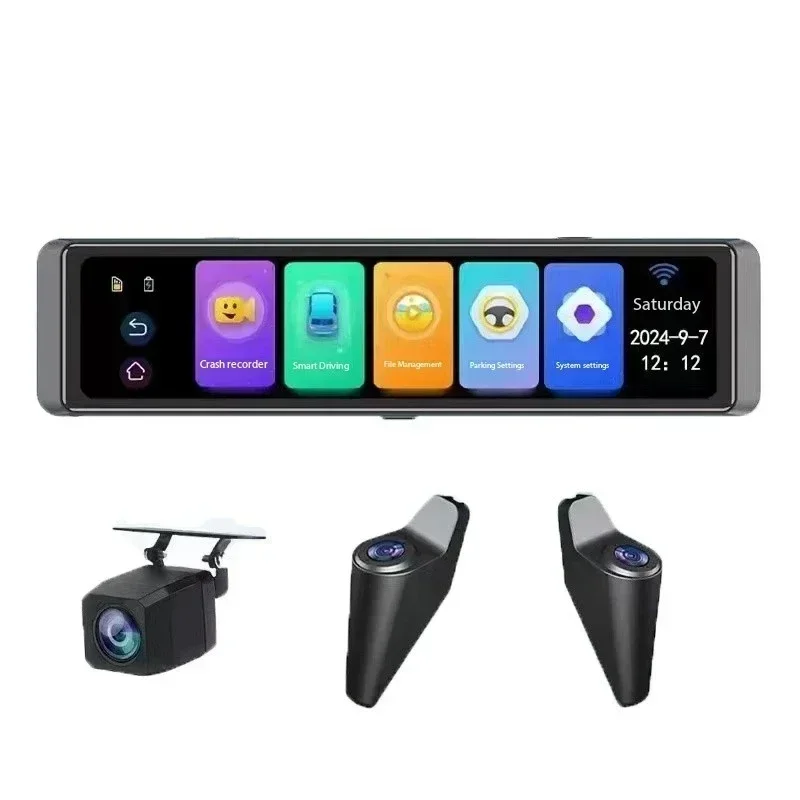 4. Запись 360 градусов Предупр – обзор и цена Dash Cam Rear View Mirror 12 Inch