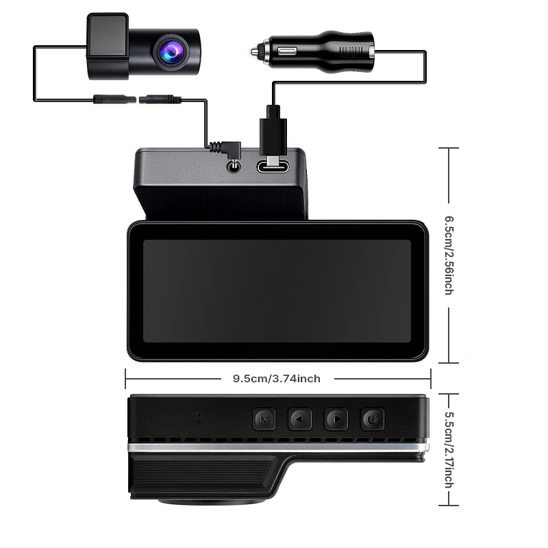 4K двухкамерный смарт-видеорег – обзор и цена Dash Cam Front And Rear 4K