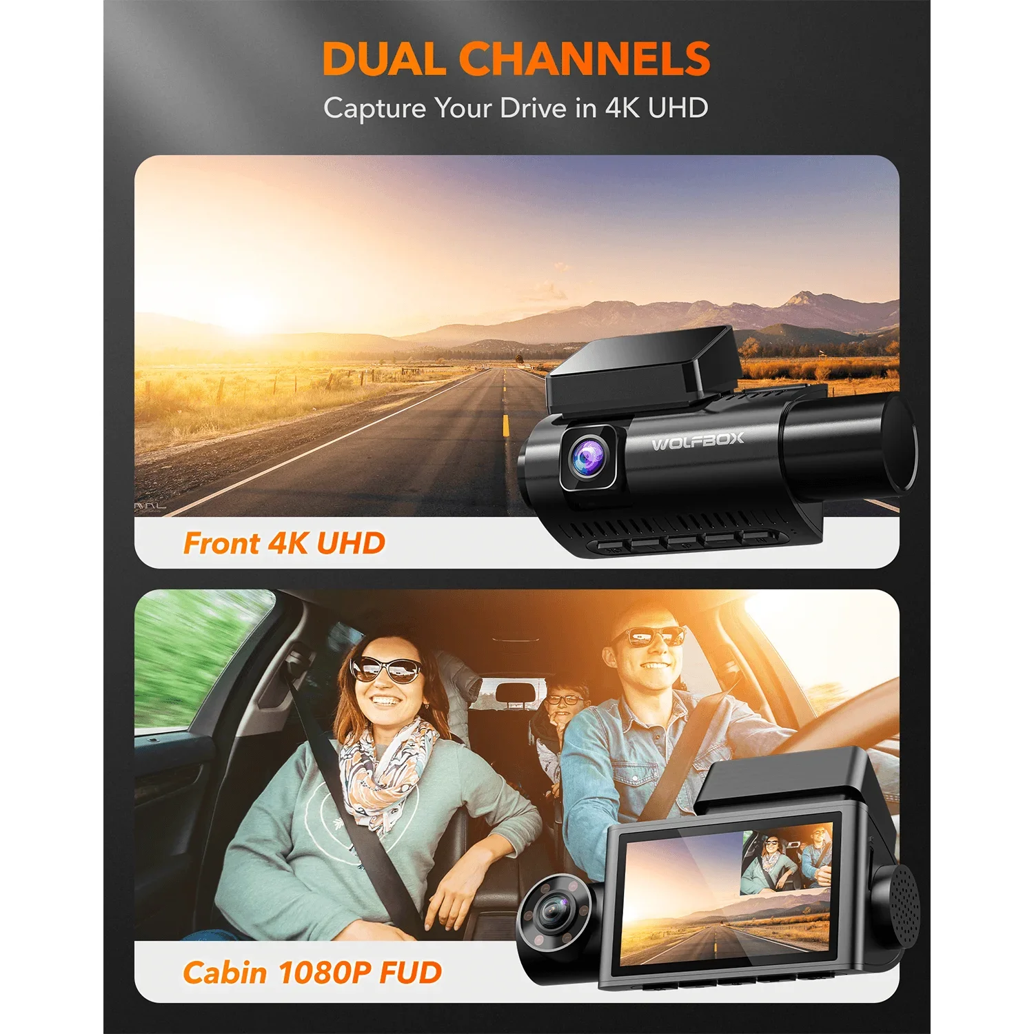 Видеорегистратор WOLFBOX I07:  – обзор и цена Dash Cam Front And Rear 4K