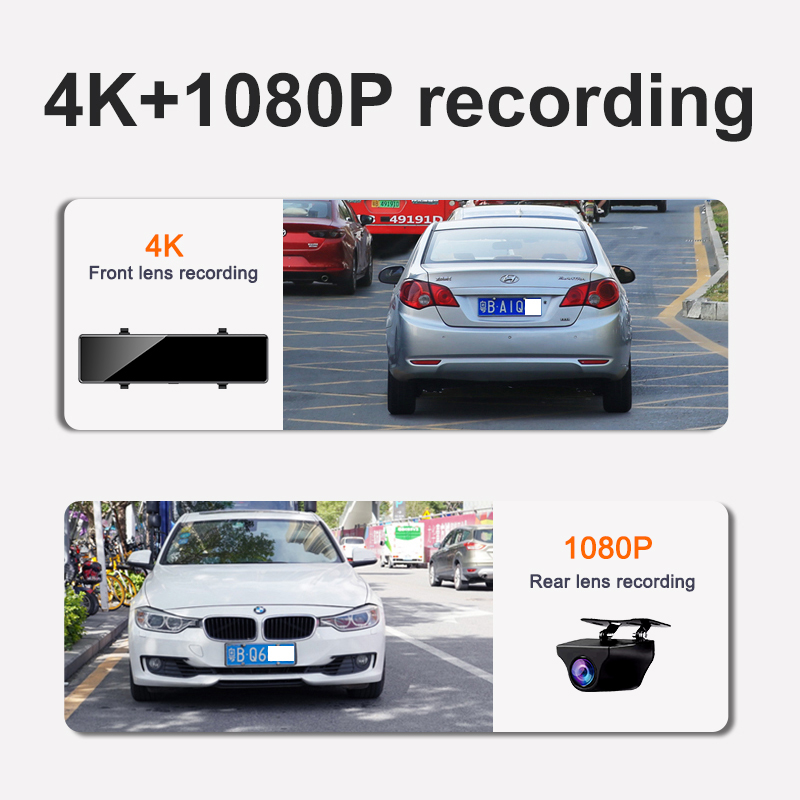 Видеорегистратор Acceo 4K с фу – обзор и цена Dash Cam Rear View Mirror 12 Inch