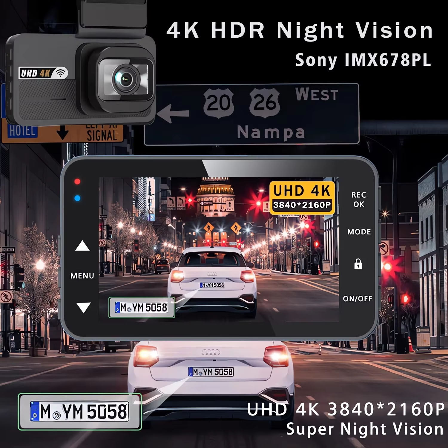 4K + 2,5K видеорегистратор WIF – обзор и цена Dual Dash Cam With Gps Wifi