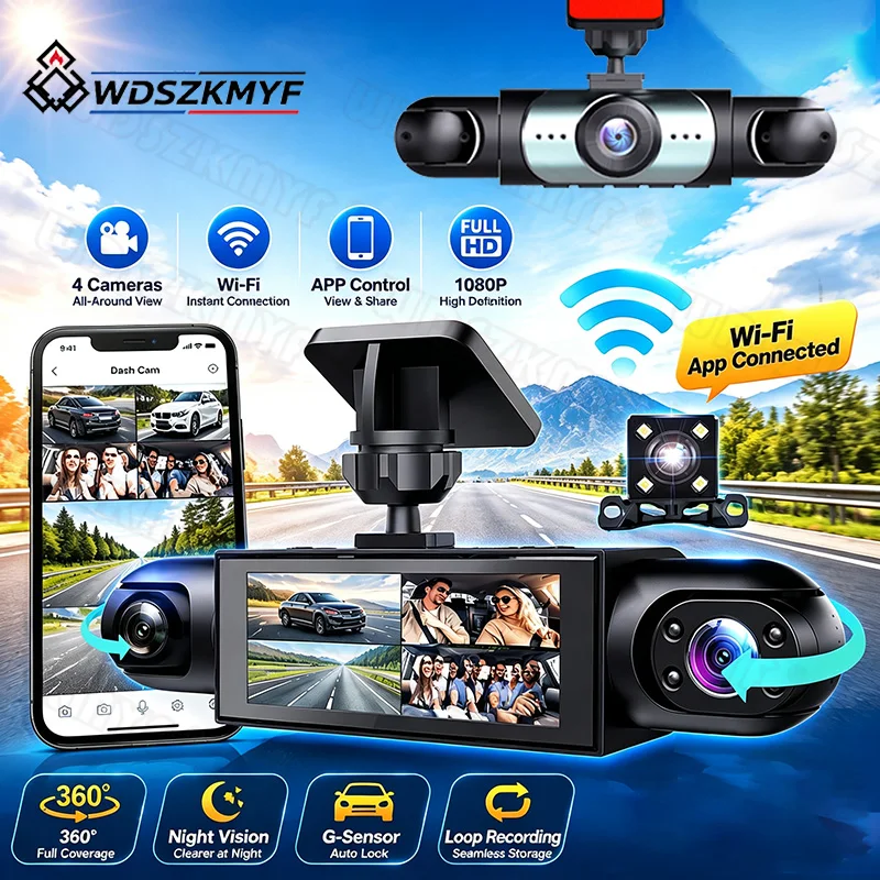 4-камерный автомобильный видео – обзор и цена Dash Cam 360 Degree Panoramic
