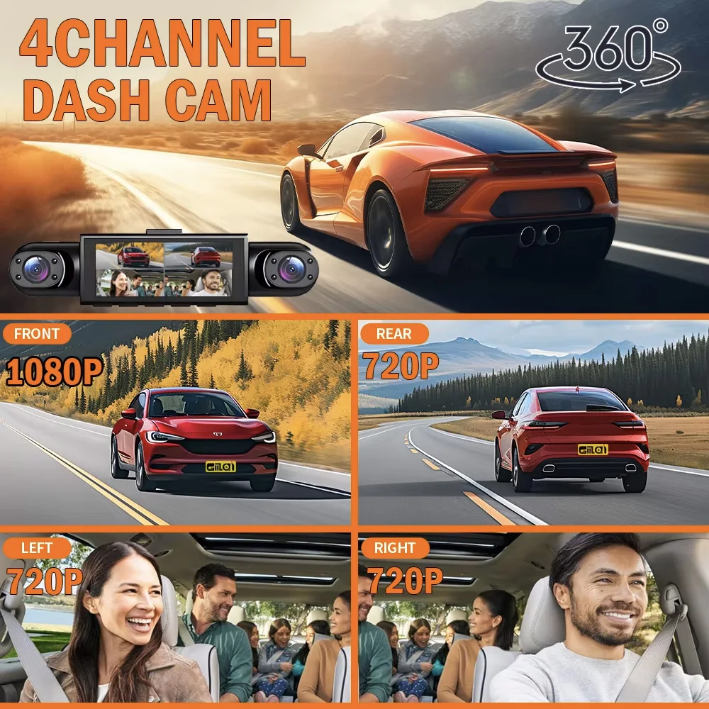 4-камерный автомобильный видео – обзор и цена Dash Cam 360 Degree Panoramic