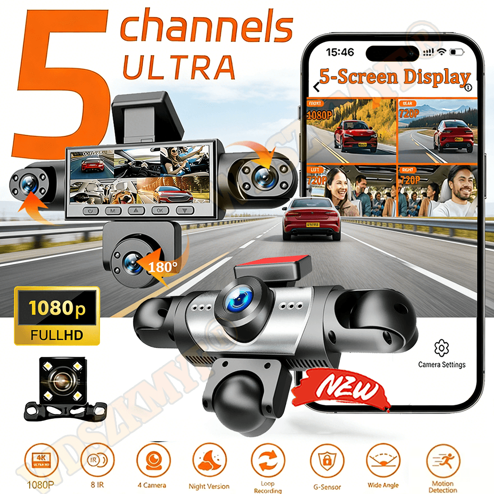 5-канальный автомобильный виде – обзор и цена Dash Cam 360 Degree Panoramic