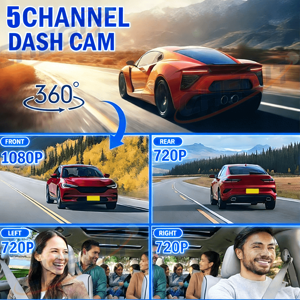 5-канальный автомобильный виде – обзор и цена Dash Cam 360 Degree Panoramic