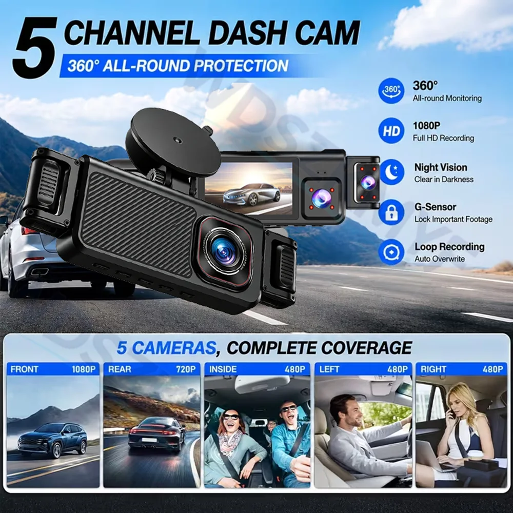 5-камерный автомобильный видео – обзор и цена Dash Cam 360 Degree Panoramic
