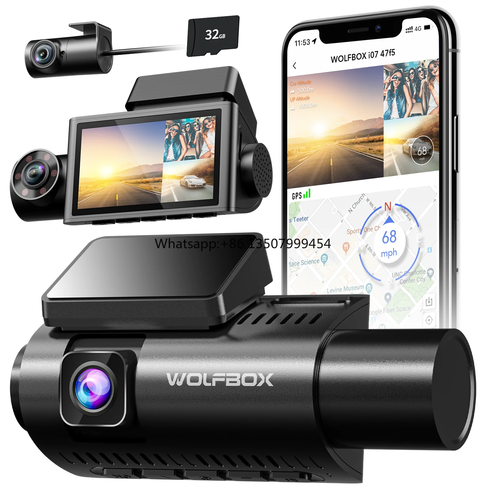 Видеорегистратор Wolfbox I07 4 – обзор и цена Dash Cam 3 Channel 1080P