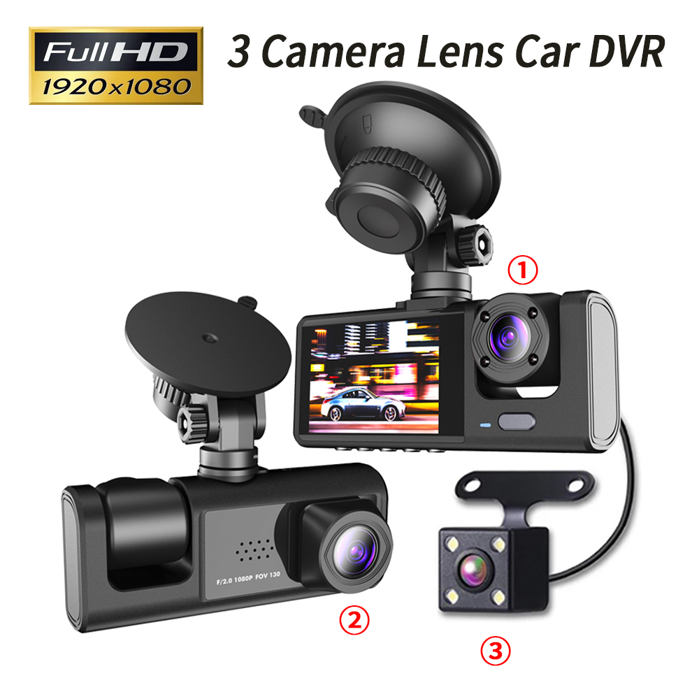3-канальный автомобильный виде – обзор и цена Dash Cam 3 Channel 1080P